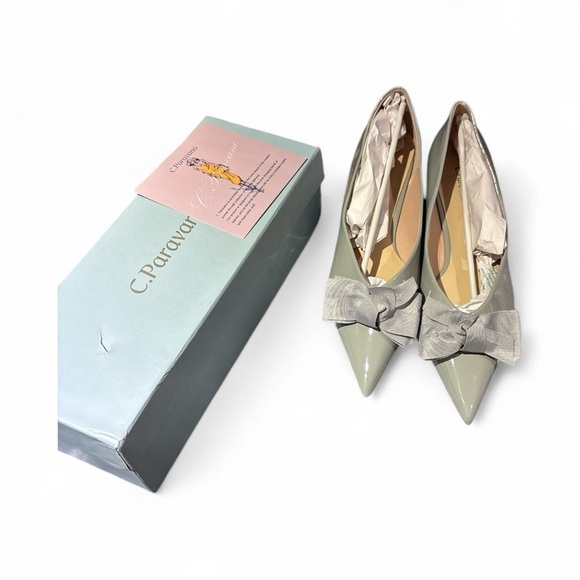 C.Paravano Shoes - C. Paravar Gray Women's Flats with Bow